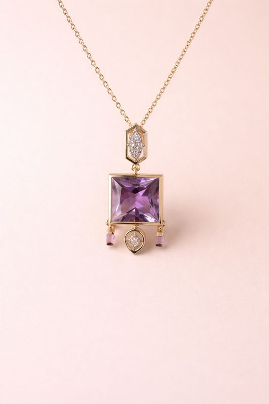 Gemstone Tassel Necklace