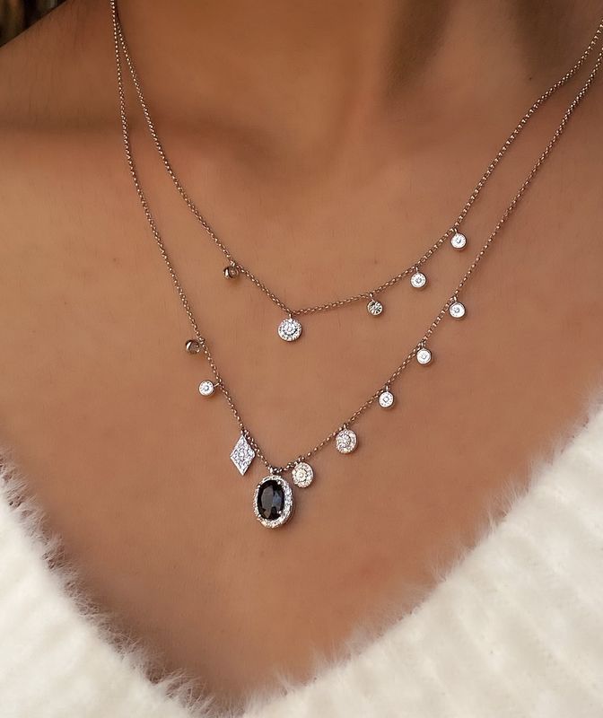 Gemstone Dangle and Pendant Necklace
