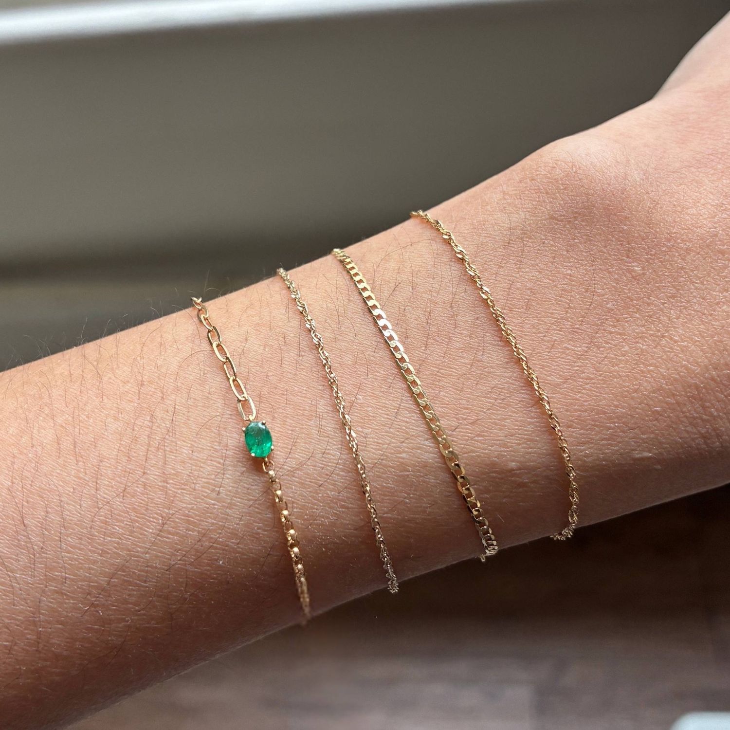 Half and Half Emerald Bracelet