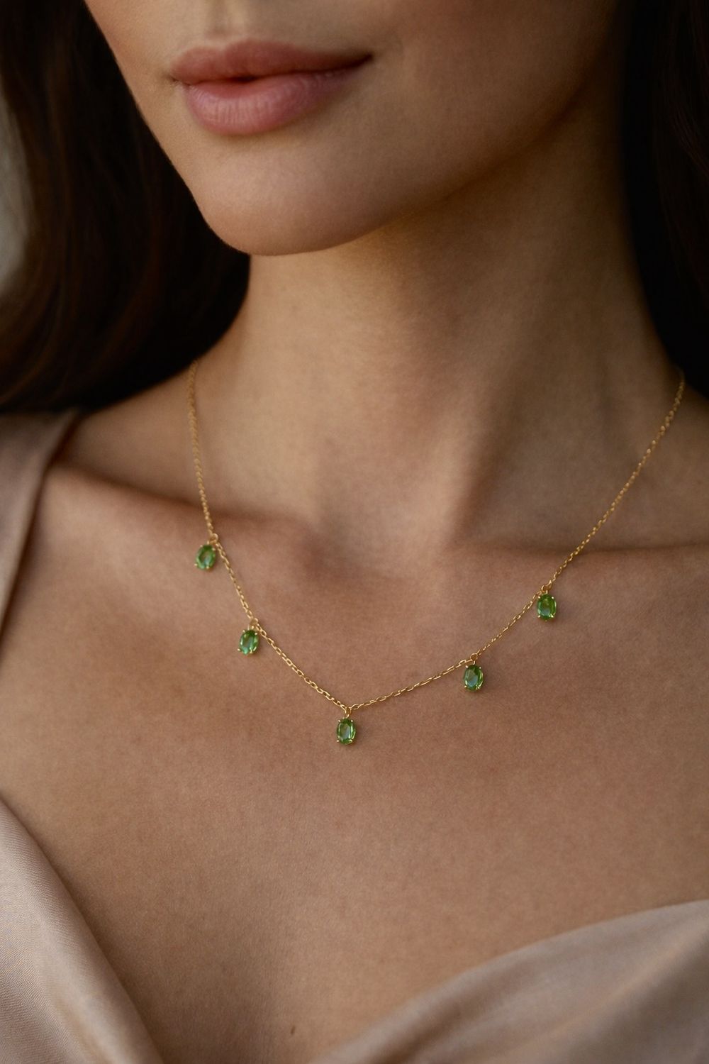 Emerald Floating Necklace