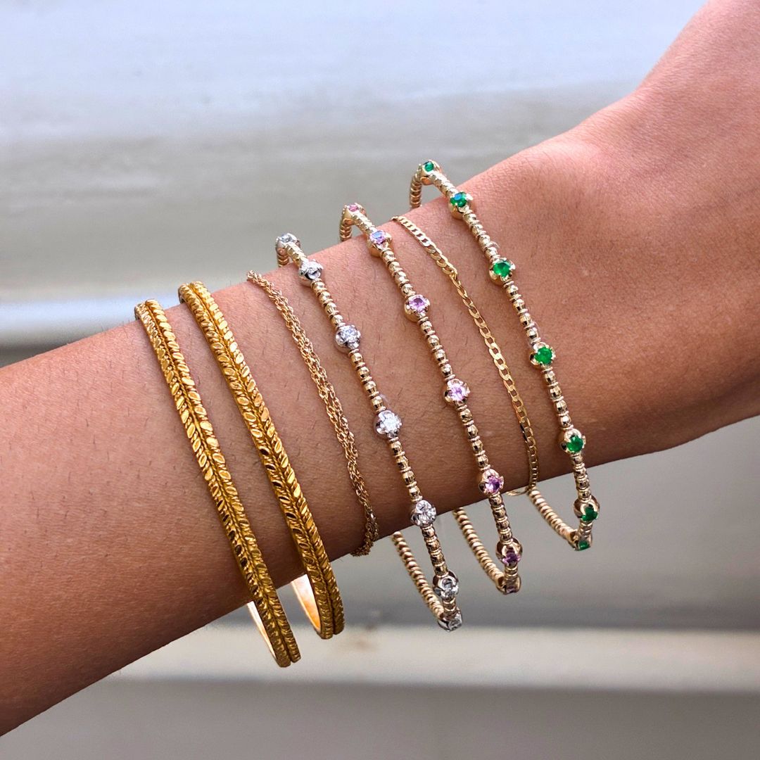 Gemstone Bubble Bangle