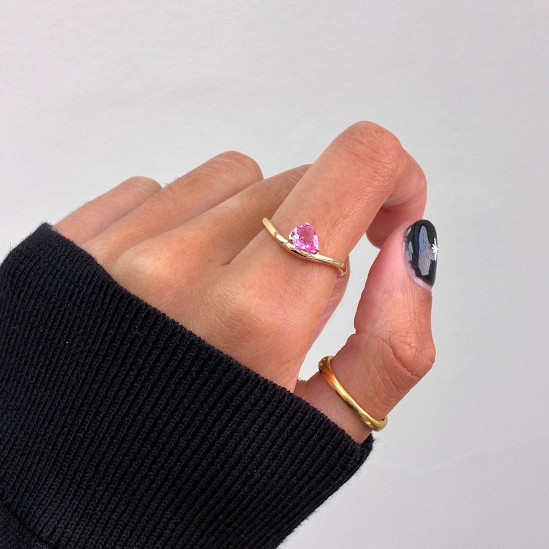 Floating Pink Sapphire Ring
