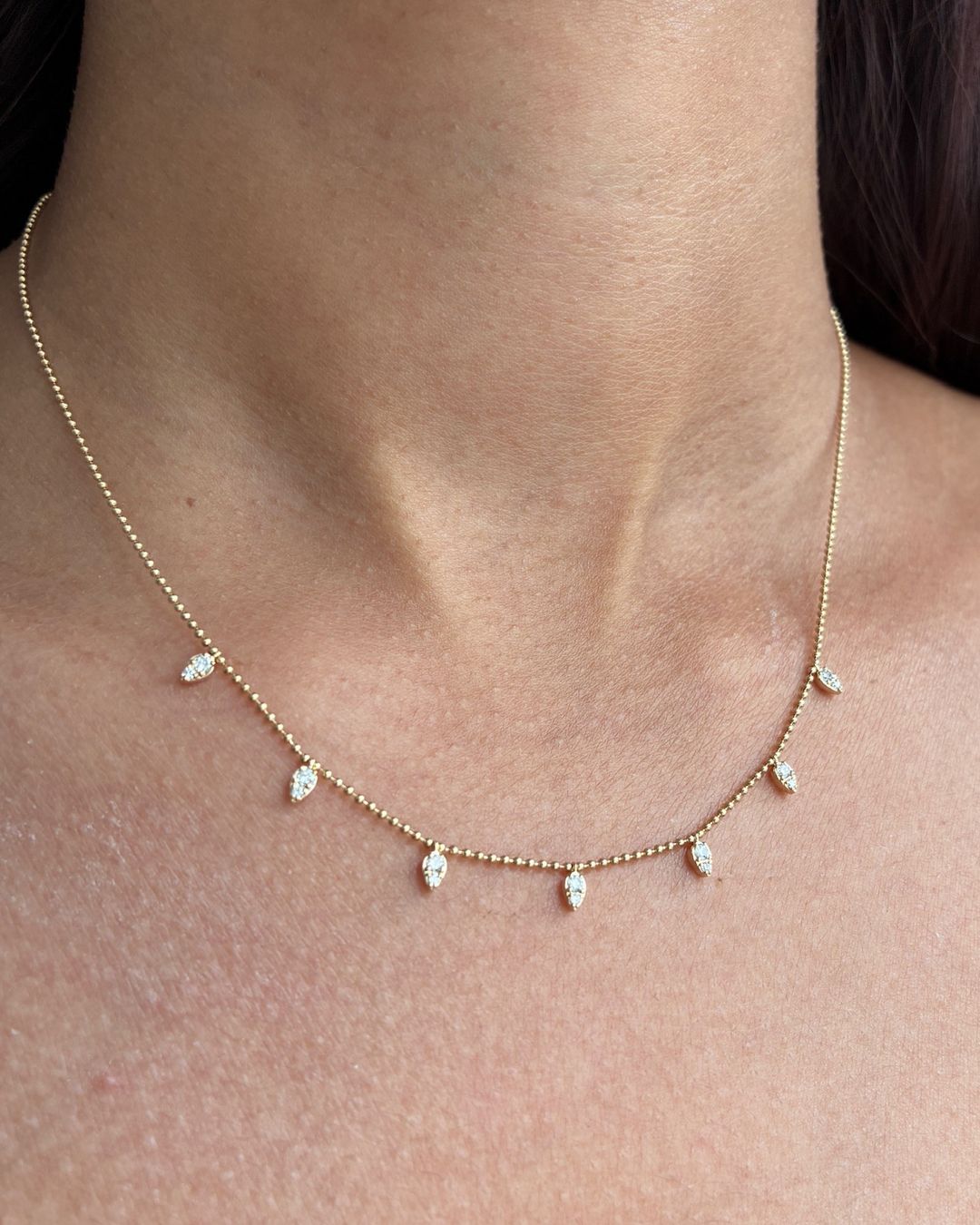 Diamond Leaf Ball Chain