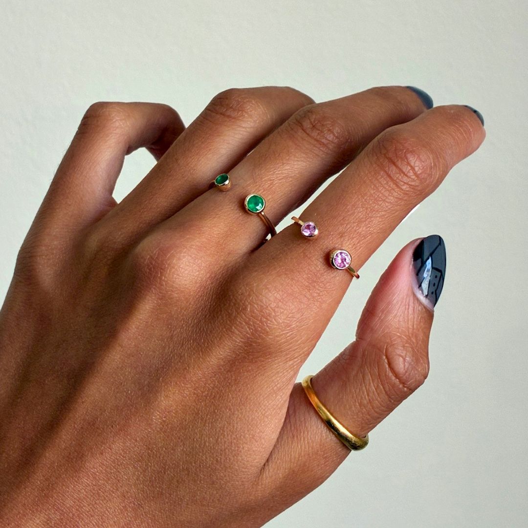 Petite Open Gemstone Ring