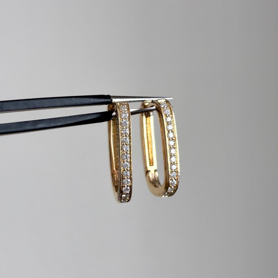 Diamond Oval Hoops