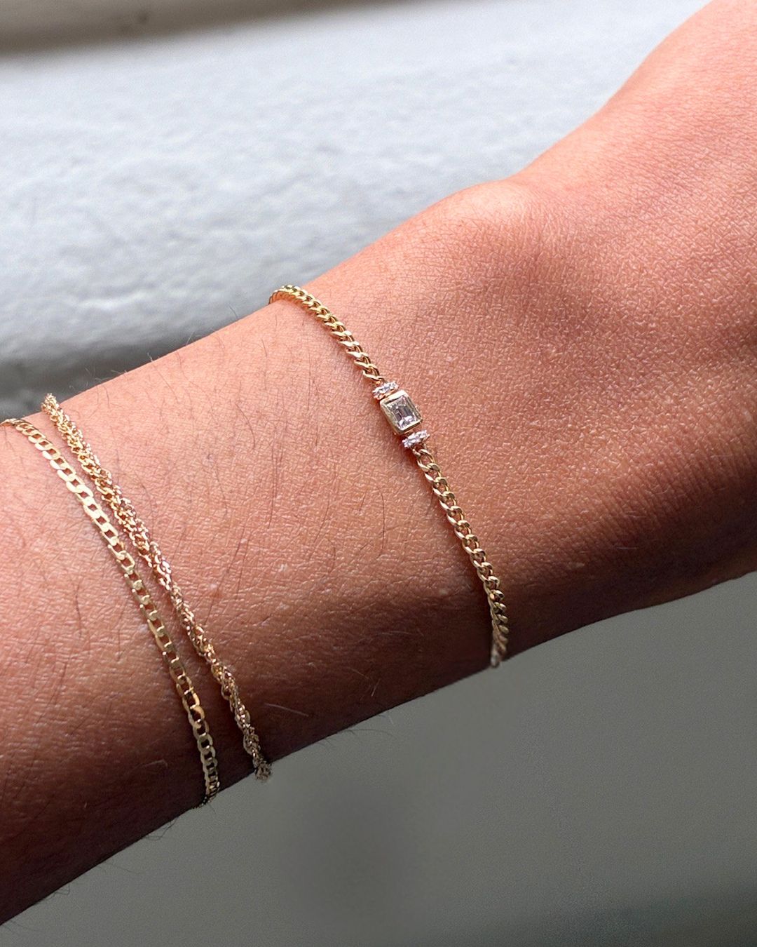 Square Diamond Station Bracelet