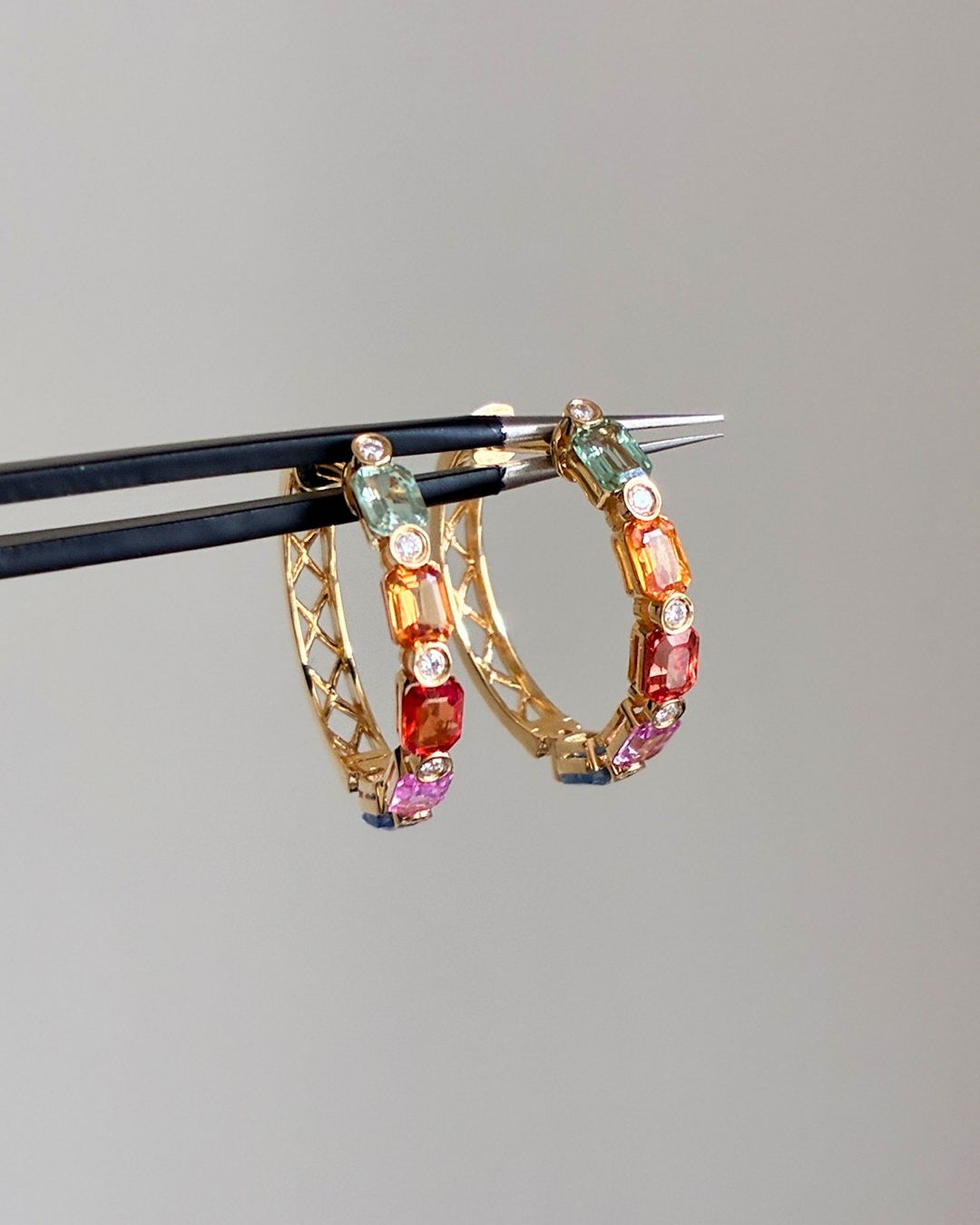 Sapphire Burst Hoops