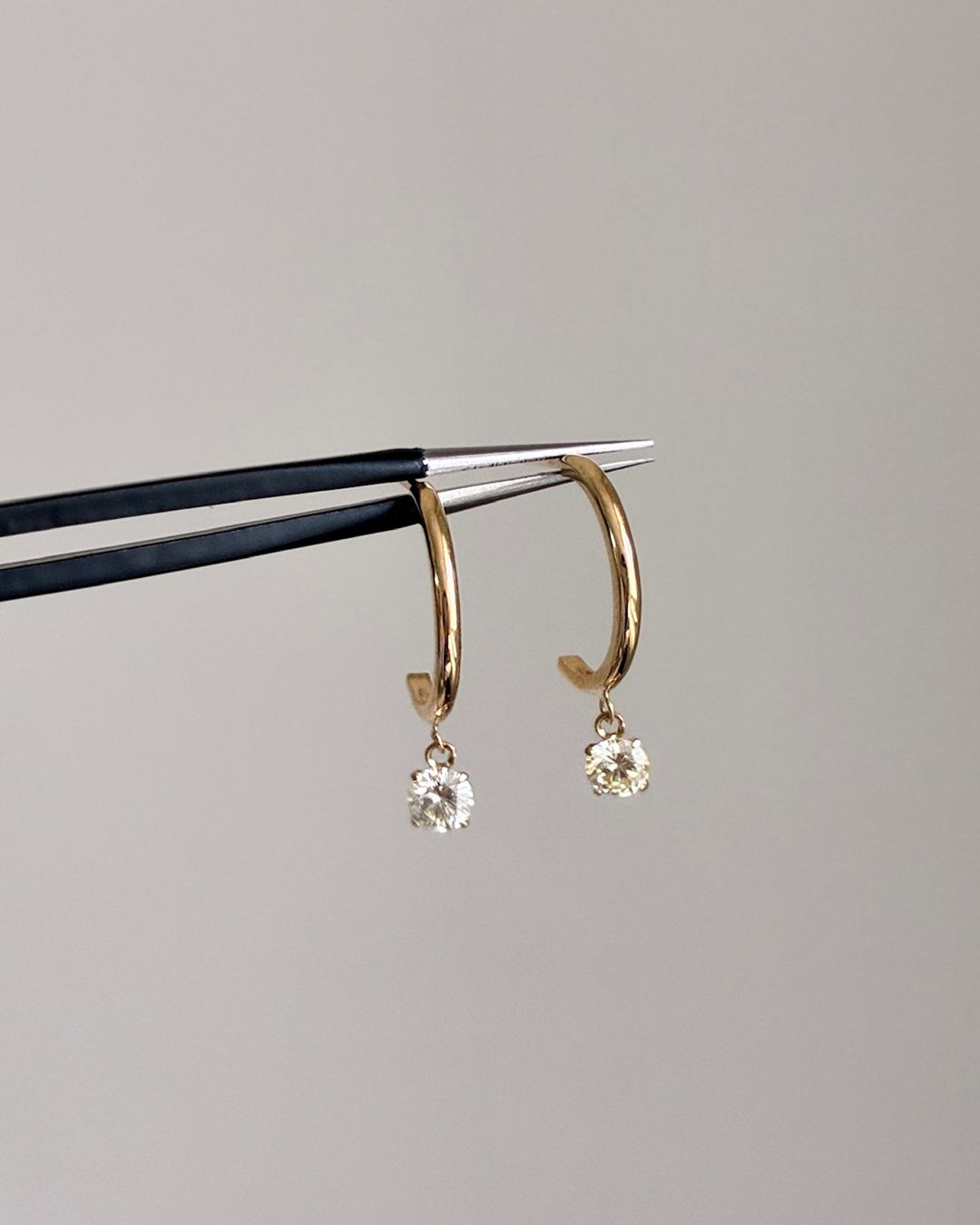 Diamond Half Hoops