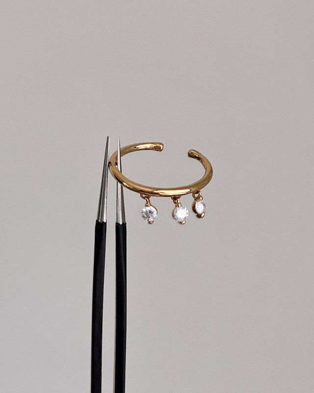 Diamond Drop Ear Cuff
