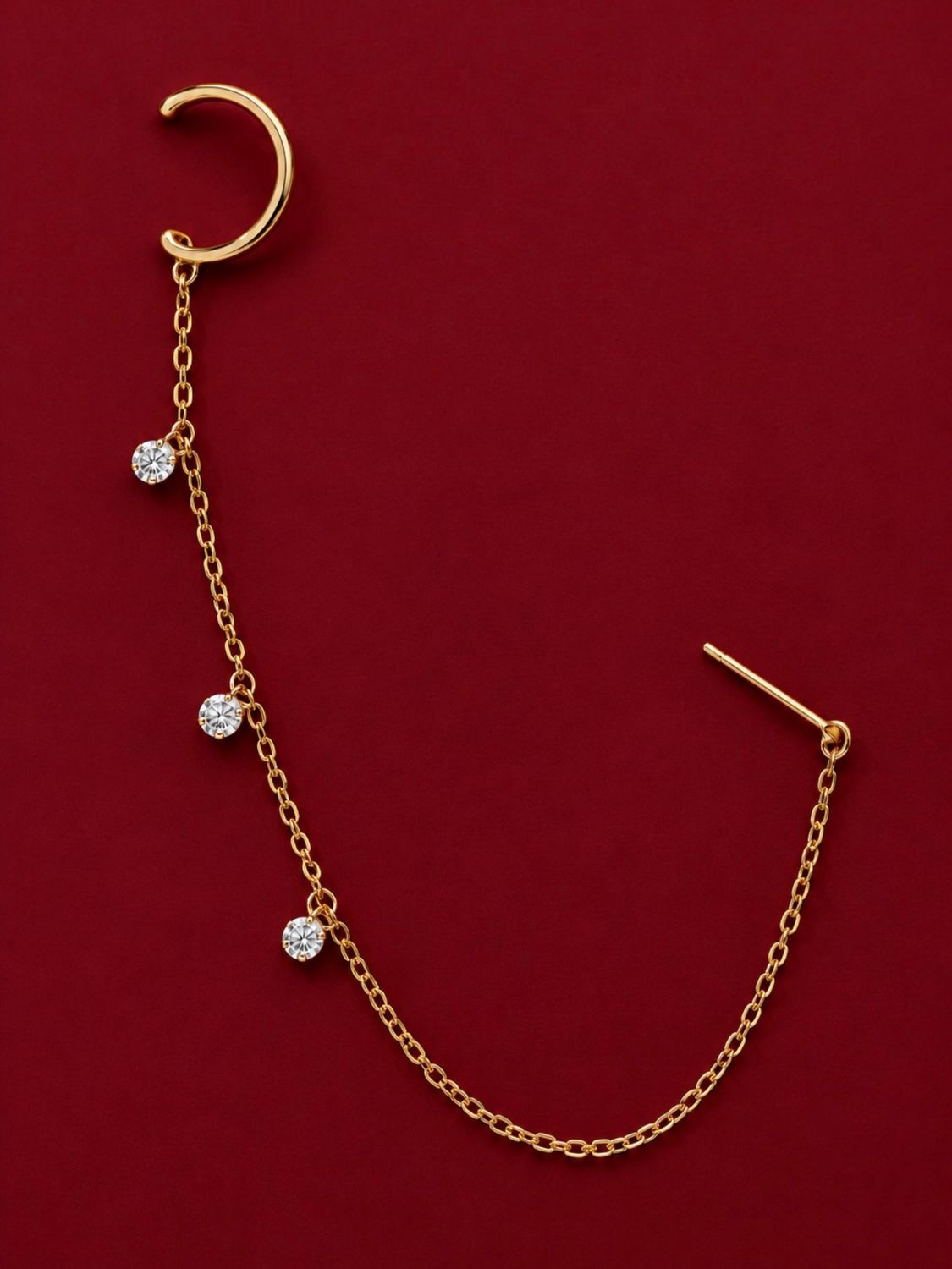Pierced Diamond Ear Cuff