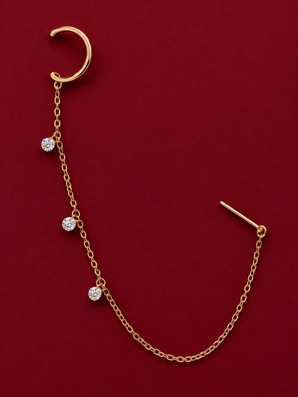 Pierced Diamond Ear Cuff