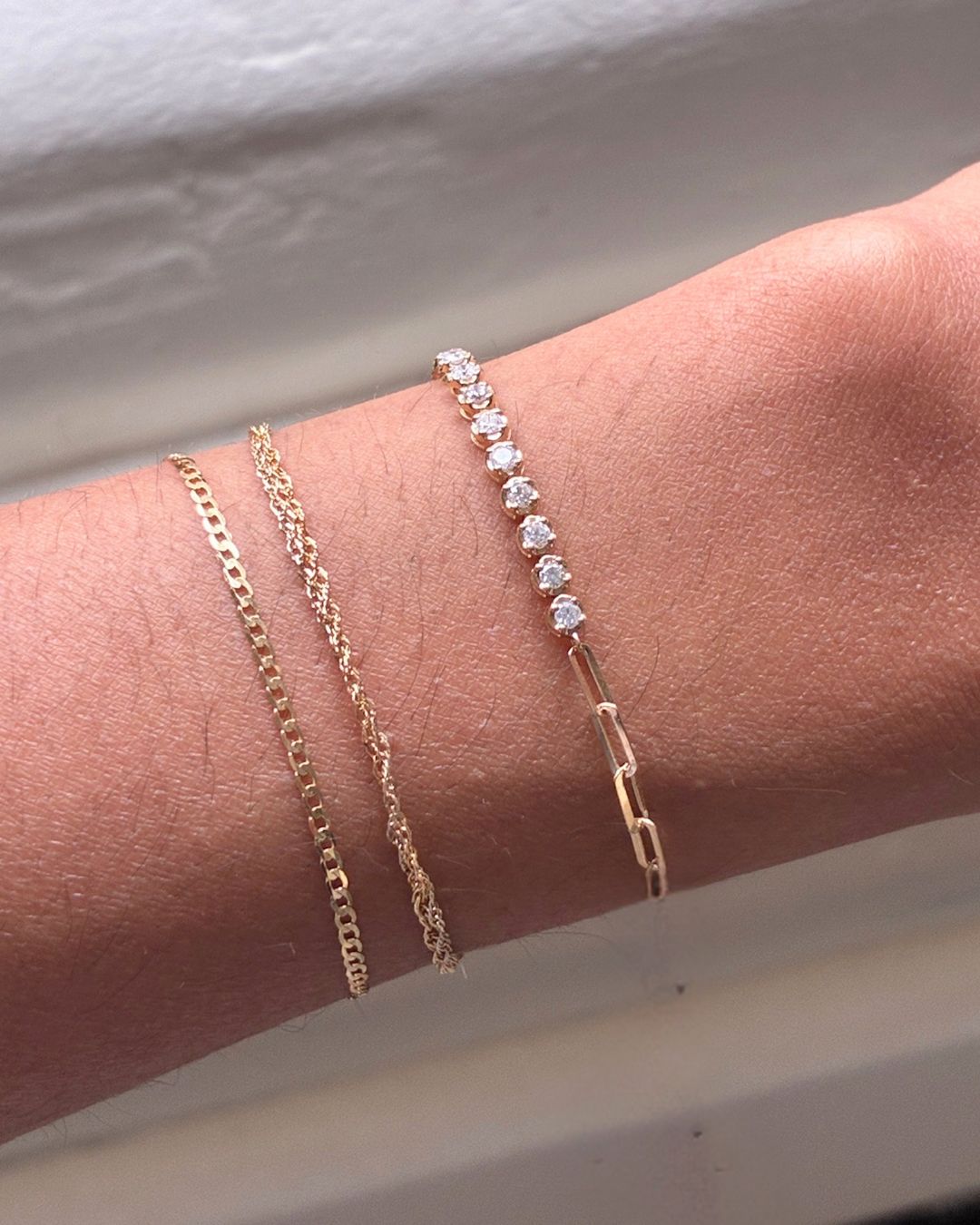 Diamond Paperclip Bracelet