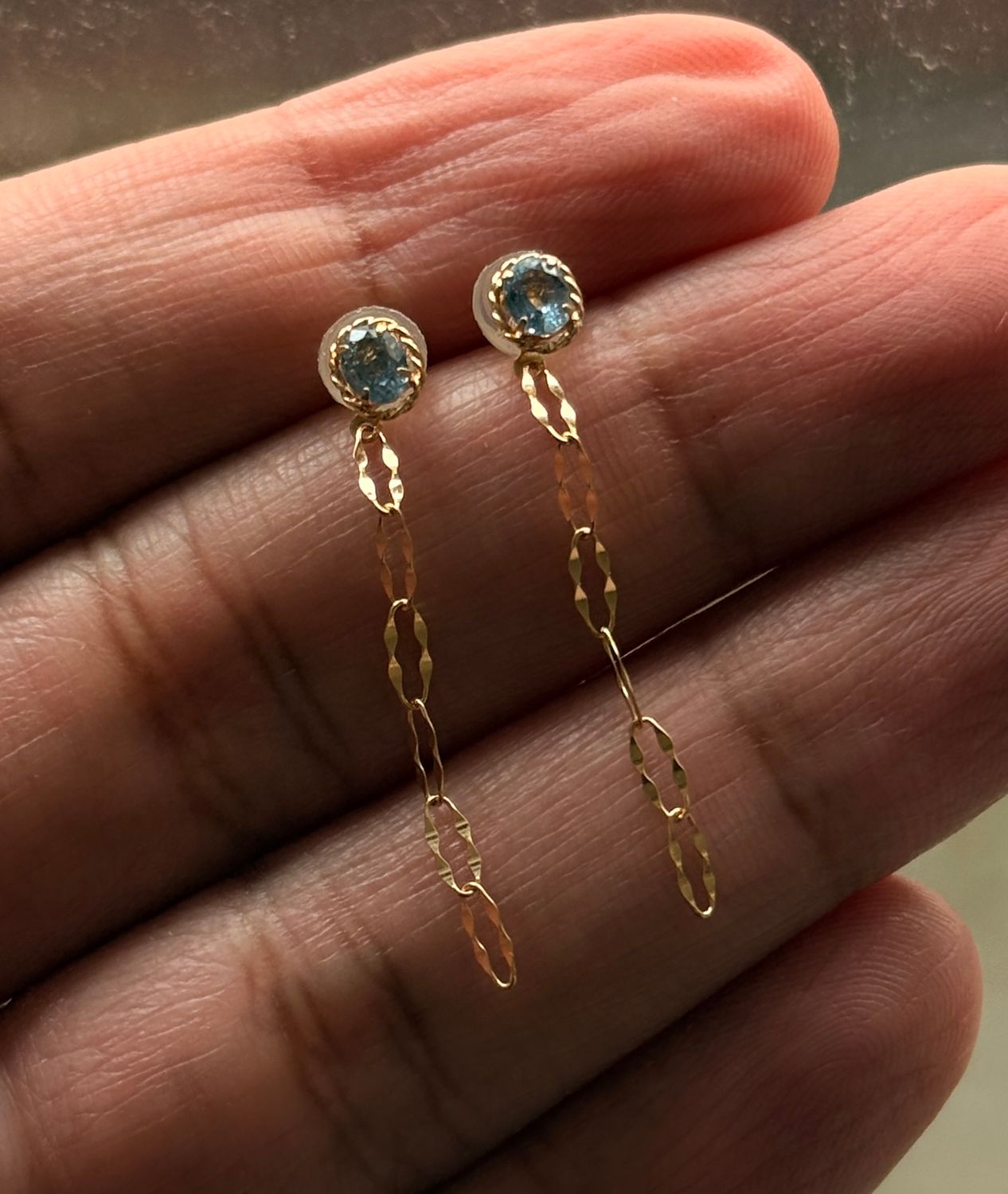 Dangle Paperclip Earrings, Colour: BS: 0.35ct/18K: 0.71g