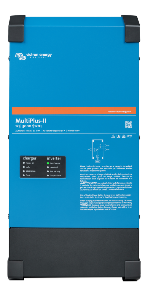 ONDULEUR / CHARGEUR MULTIPLUS II 12/3000/120-50-2X120VAC (UL458)