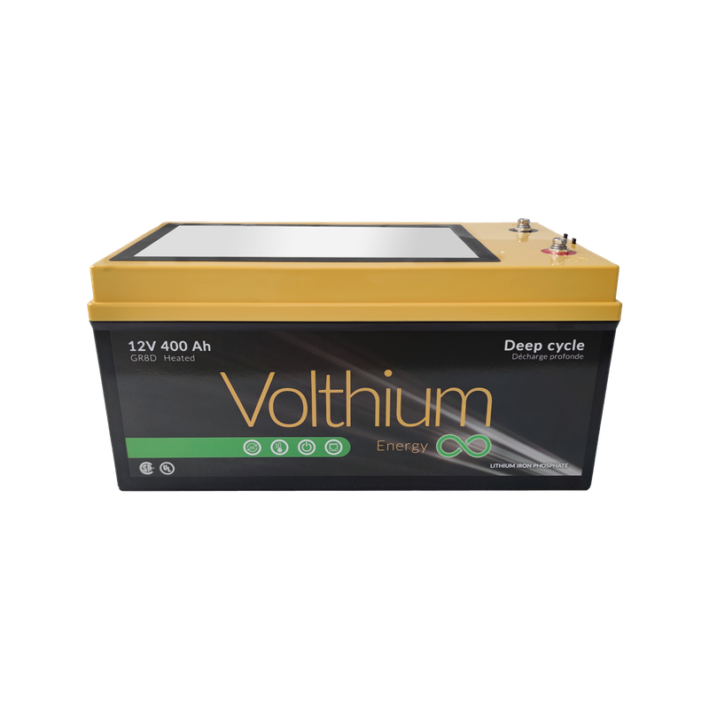 BATTERIE LITHIUM 12.8V 400AH AUTOHAUFFANTE BOUTON ON/OFF GR 8D