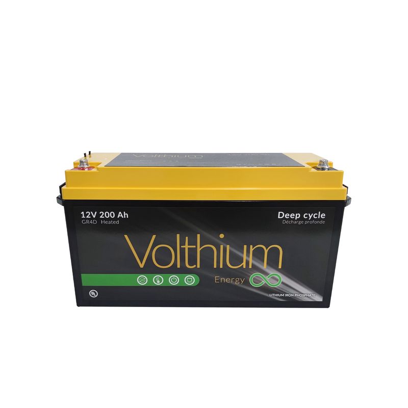 BATTERIE LITHIUM 12.8V 200AH AUTOCHAUFFANTE BOUTON ON/OFF  GR4D