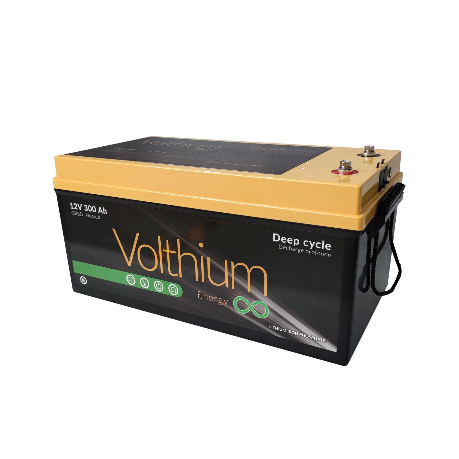 BATTERIE LITHIUM 12.8V 300AH BOUTON ON/OFF GR 8D