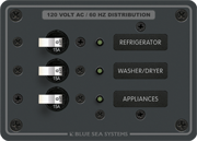 AC PANEL 3 X 15A 3 LOCATIONS MAX 100A @ 120VAC