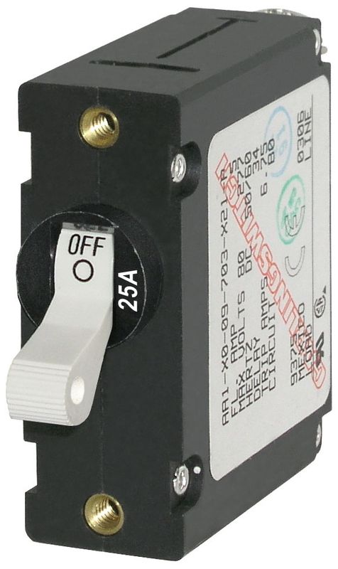 BREAKER 25A AC/DC A-SERIE SINGLE POLE MAX 65VD/120VAC