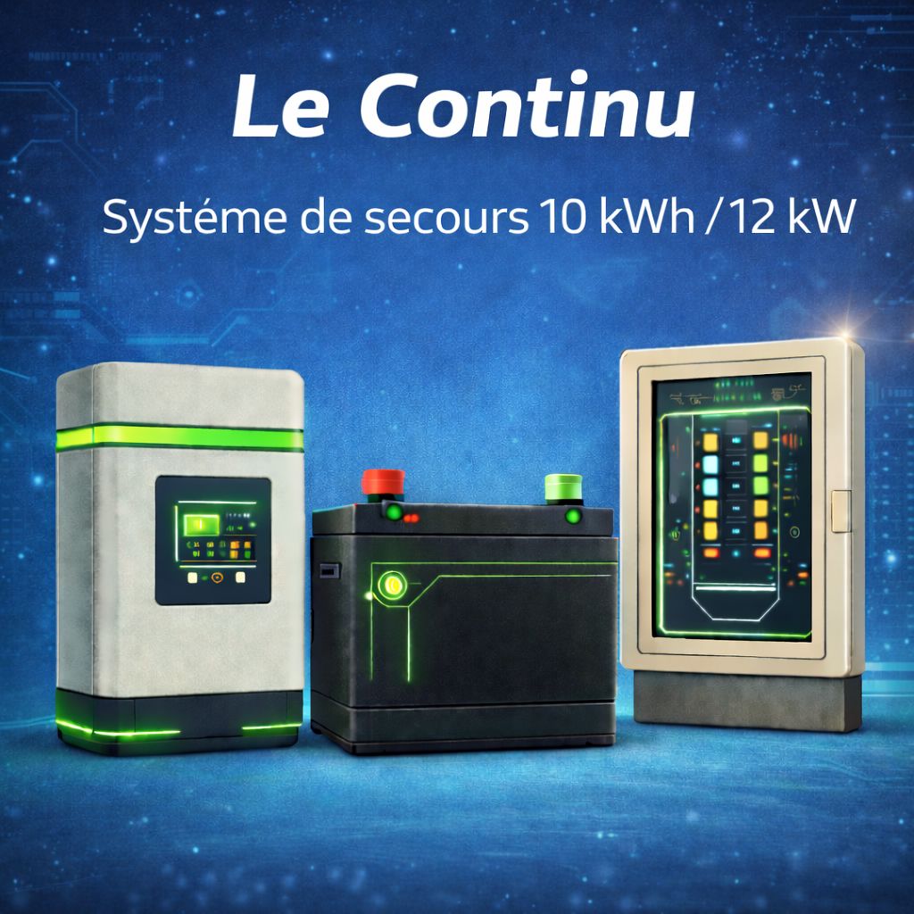 Le CONTINU – Système de secours 10 kWh / 12 kW (UPS)