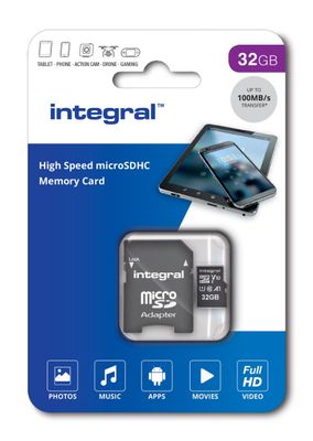 Integral 32GB Micro SDHC V30 100 MB/s - Incl. Adapter