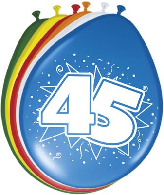 45 Jaar Ballonnen - 8 stuks