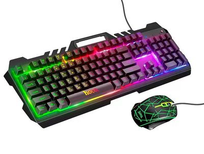 Hoco DI16B - Hypergaming RGB Toetsenbord en Muis met geïntegreerde telefoonhouder