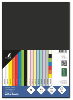 Papier Kangaro A4 120gr Zwart Pak 100 Vel