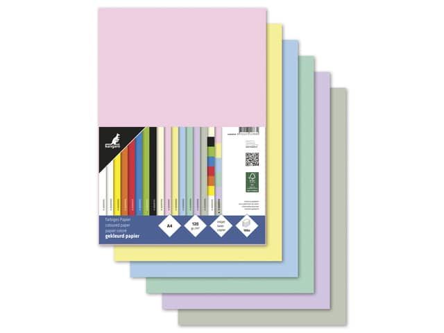 Papier Kangaro A4 120gr Pastel Assorti Pak 100 Vel
