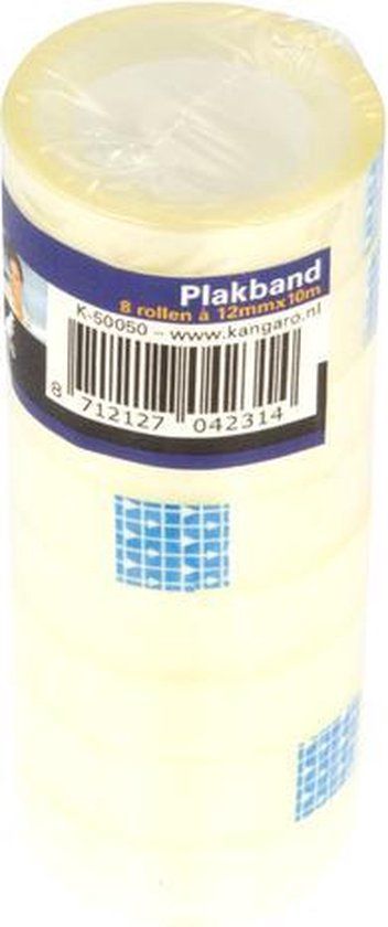Plakband Kangaro 12mm x 10m Toren a 8 Rollen
