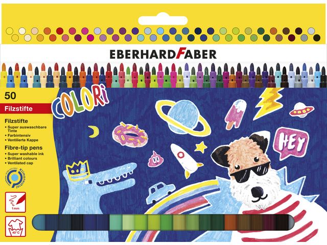 Eberhard Faber Viltstiften  Uitwasbaar  50 Kleuren