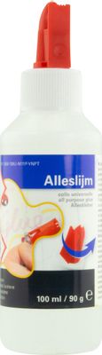Alleslijm Kangaro 100 ml PVAc Fles met Lijmspatel Rood