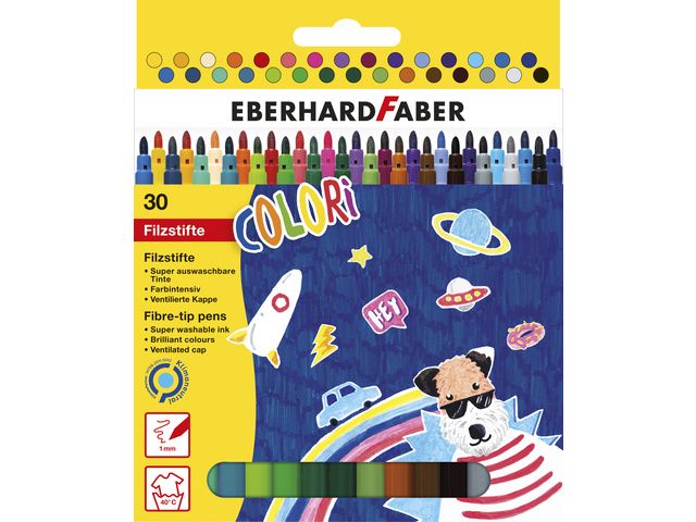 Eberhard Faber Viltstiften  Uitwasbaar  30 Kleuren