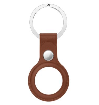 Hoco Protective Leather Keychain for Airtag - Brown