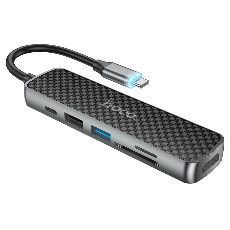 Hoco Type-C Adapter USB-C 3.0 naar HDMI + USB-A 3.0