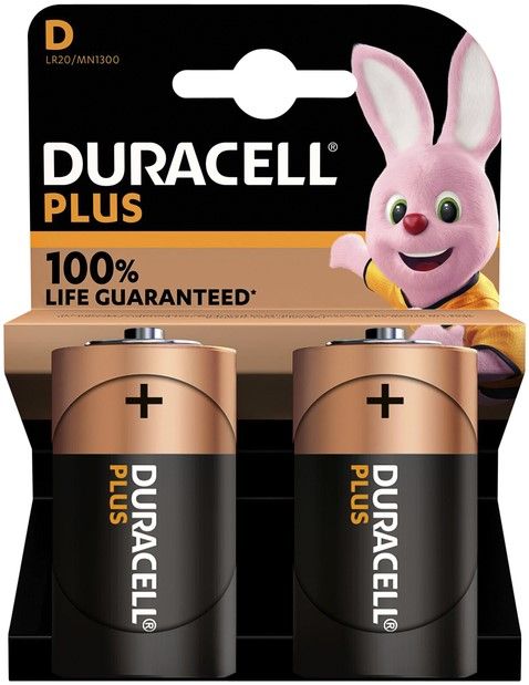 Duracell Plus Alkaline D (2-pack)
