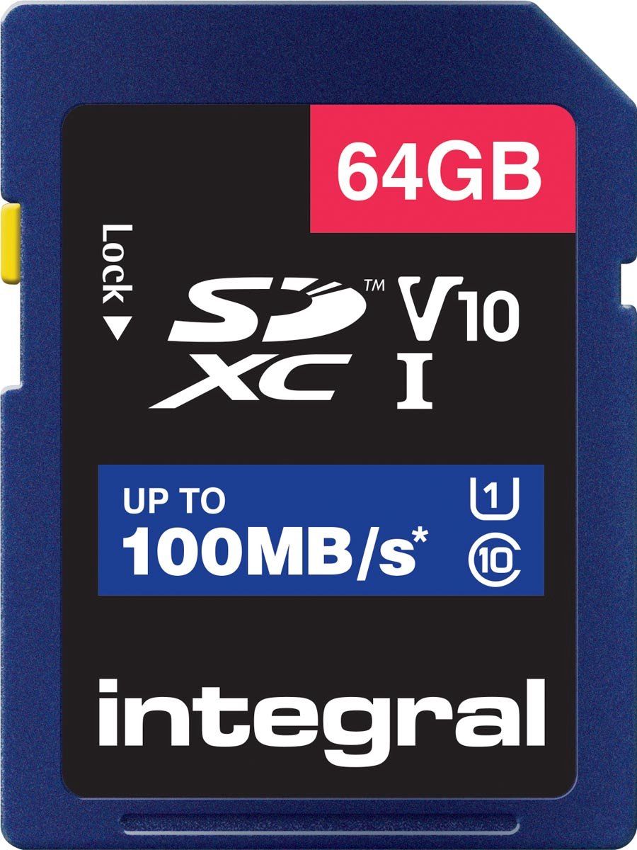 Integral SDXC 64GB V10 UHS-I Geheugenkaart 100 MB/s