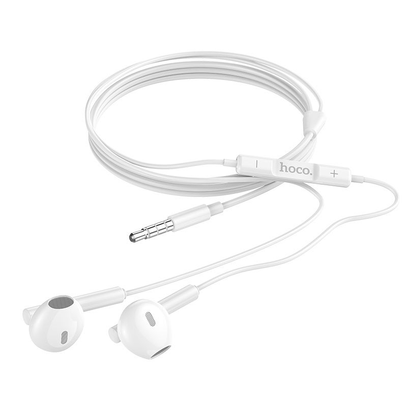 Hoco M64 Earphones with Mic - 3 5mm aux jack 1.2m (White)