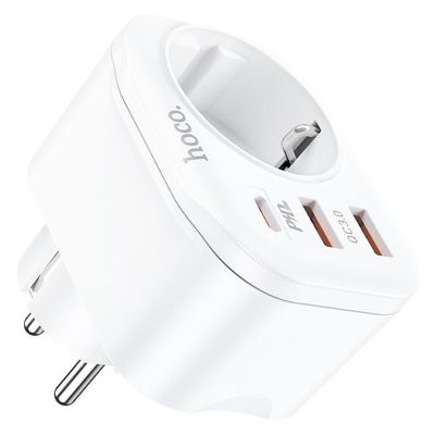 Hoco PD20W Multifunctional Socket 2x USB 1x USB-C White
