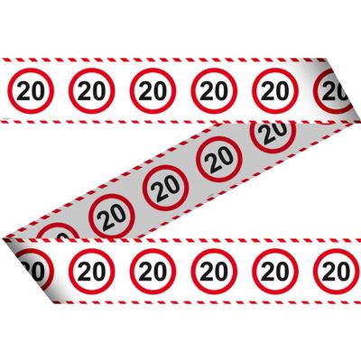 20 Jaar Verkeersbord Afzetlint - 15 meter