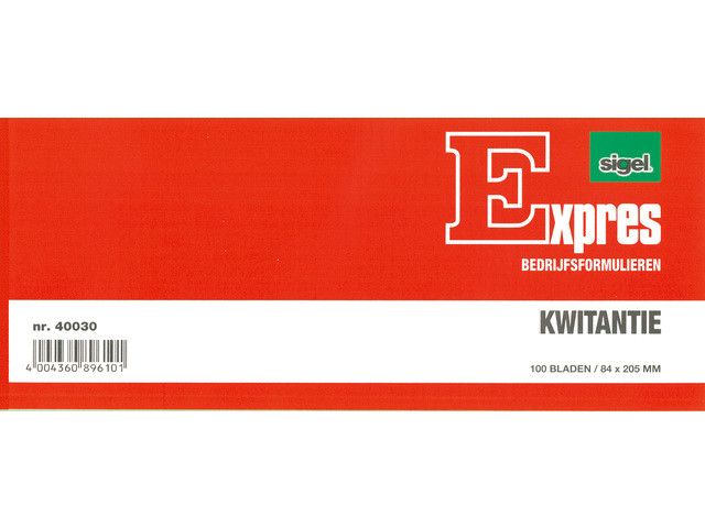 Kwitantieboekje Sigel Expres - 84x205mm - Blok A - 100 Blad