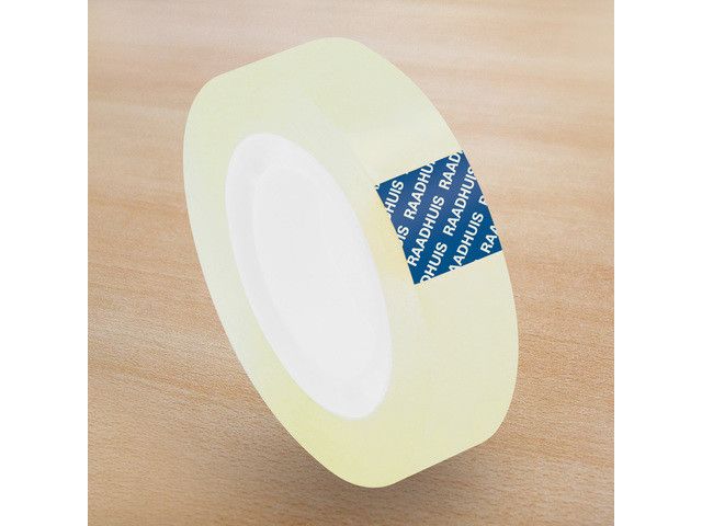 Plakband Raadhuis Transparant 12 mm x 33 m voor B1 Afrolapparaat