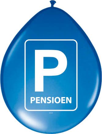 Pensioen Parkeerbord Ballonnen - 8 stuks