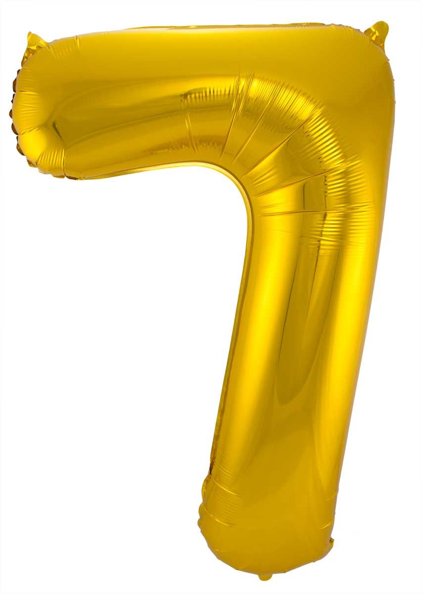 Gouden Folieballon Cijfer 7 - 86 cm