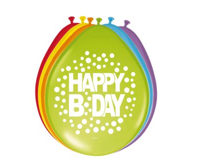 Happy Birthday Stippen Ballonnen - 8 stuks