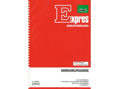 Doorschrijfkasboek Sigel Expres - A4 - Met BTW Kolom - 50 Blz