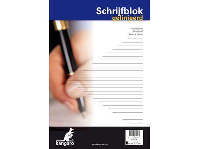 Schrijfblok Kangaro A4 Lijn 60 grs 100 Blad