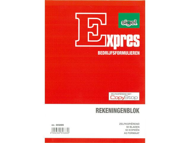 Rekeningblok Sigel Expres - Zelfkopierend - A5 - 2x50 Blad