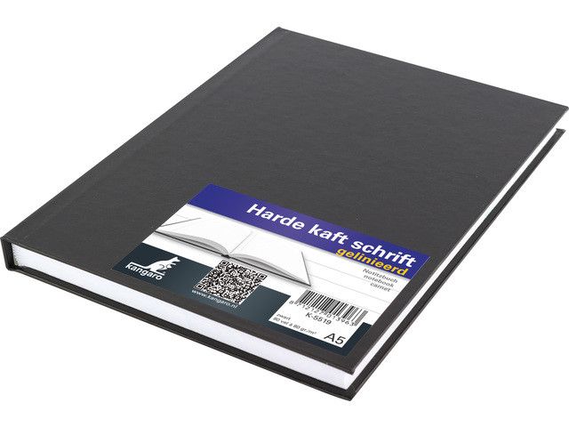Schrift Kangaro A5 Harde Kaft Cover Zwart  80 Grams  80 Pagina&#39;s