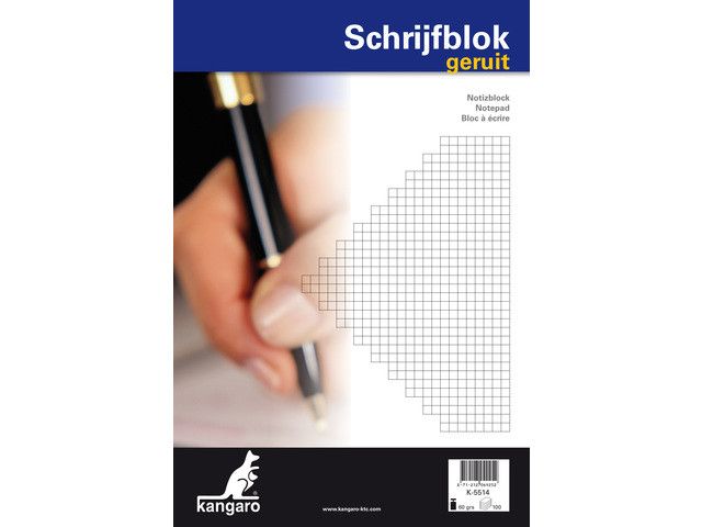 Schrijfblok Kangaro A4 Ruit 5mm 60 Grs 100 Blad